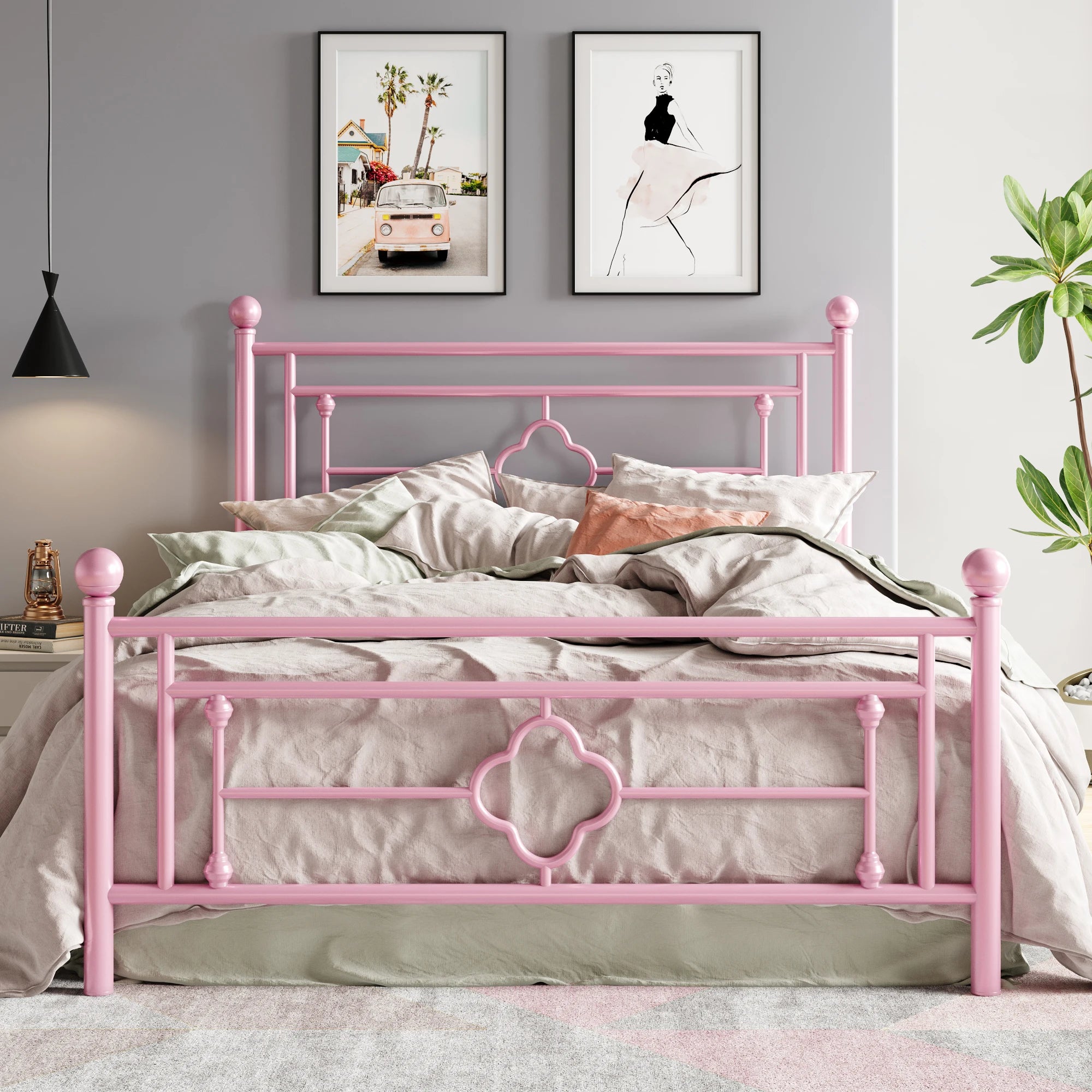 HOOMIC 14 Inch Metal Platform Bed Frame