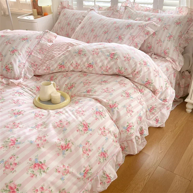 New Ruffles 100% Cotton Duvet Cover Set or Single Duvet Covers