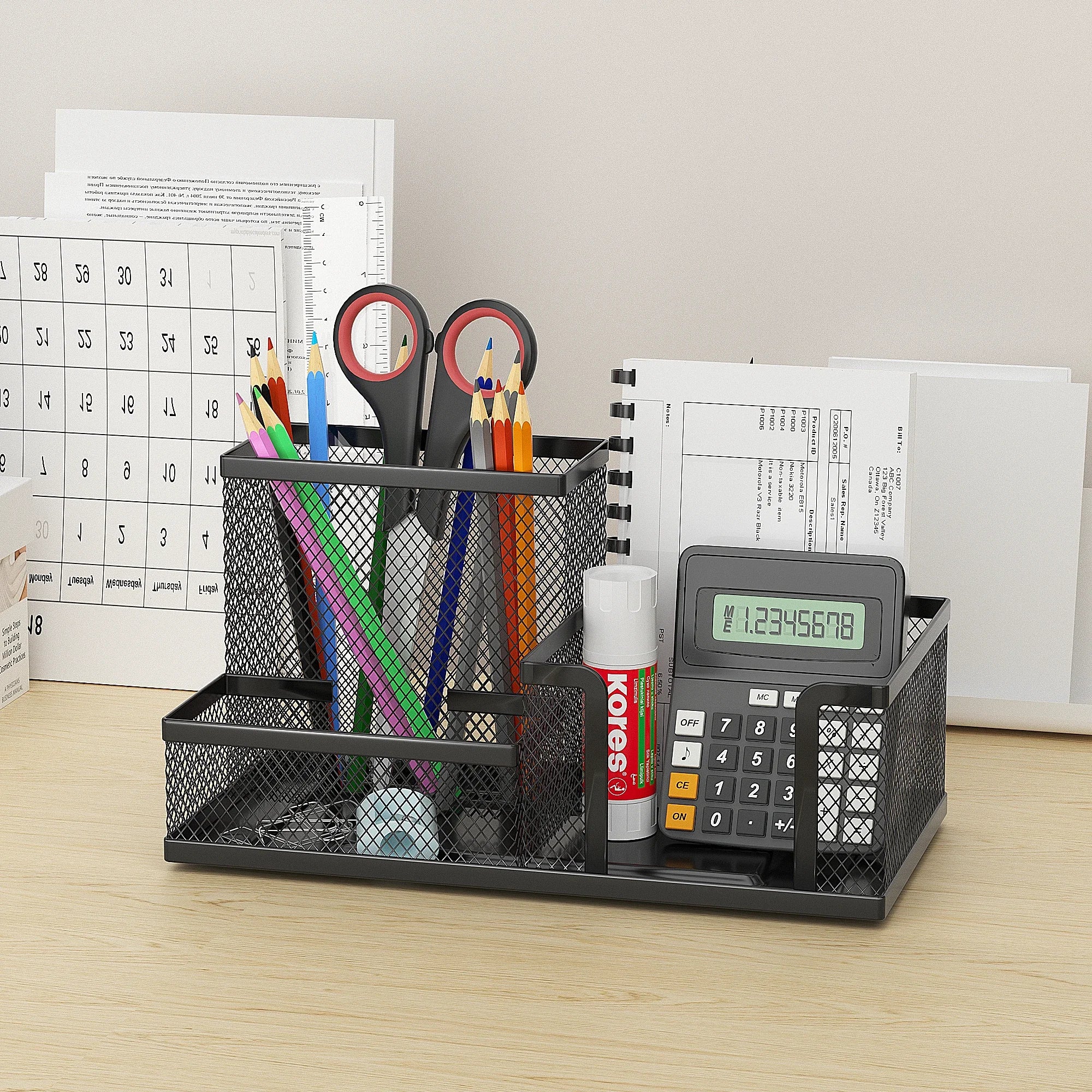 Black Mesh Desk Organizer