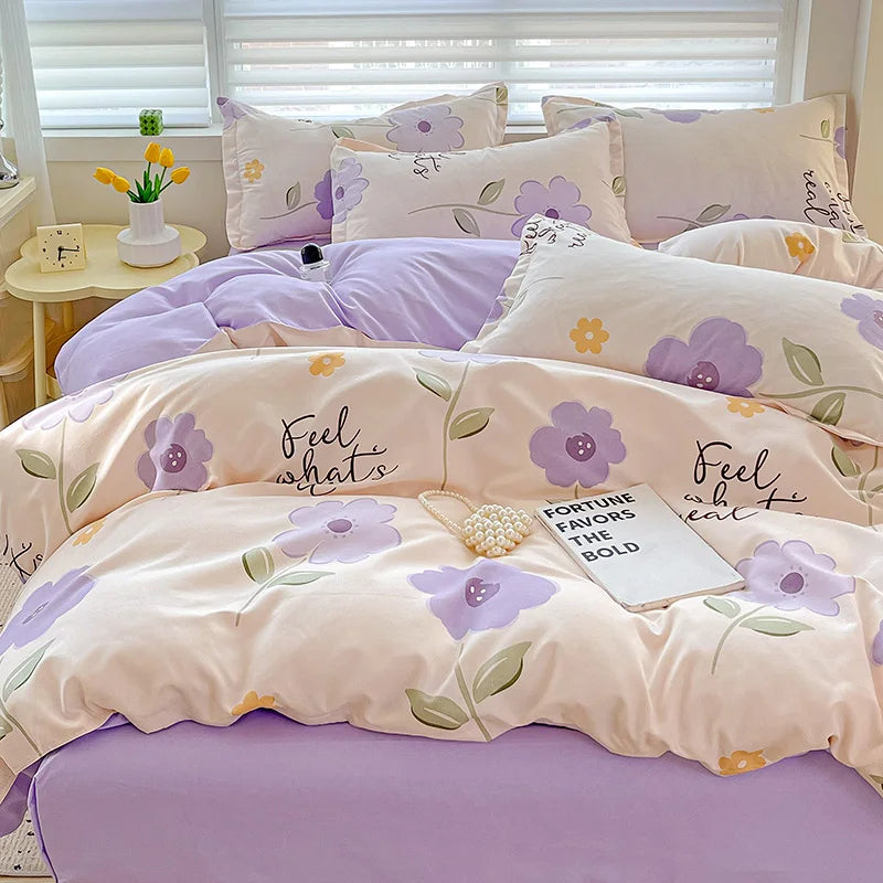 4pcs, 100% cotton bedding set