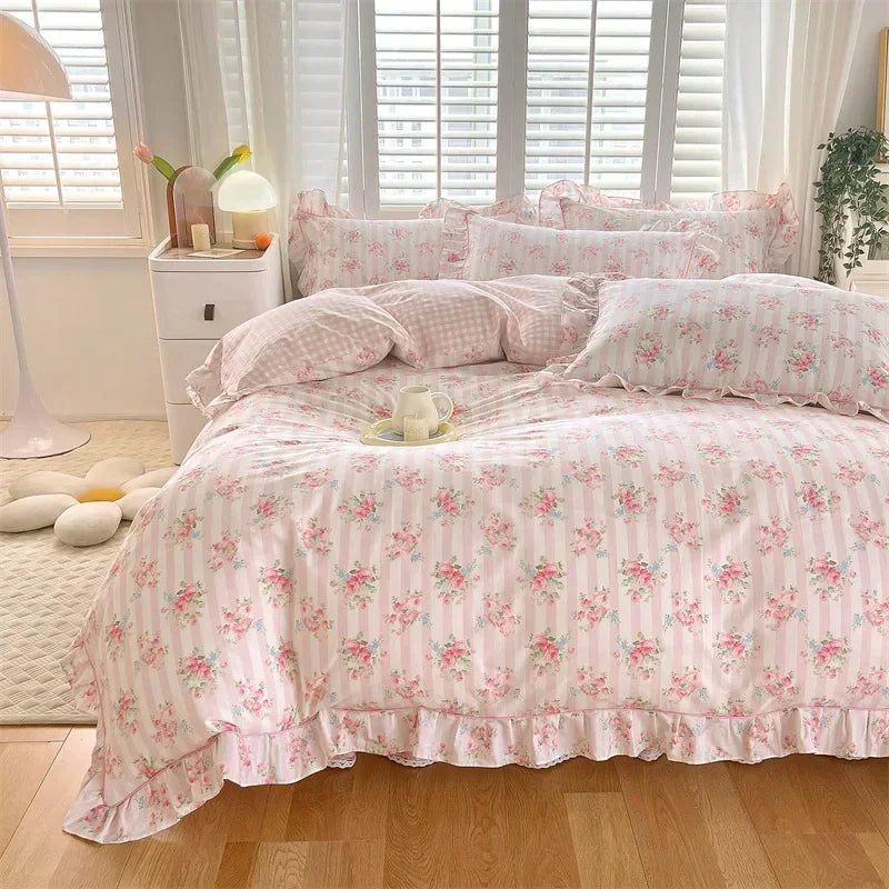 New Ruffles 100% Cotton Duvet Cover Set or Single Duvet Covers