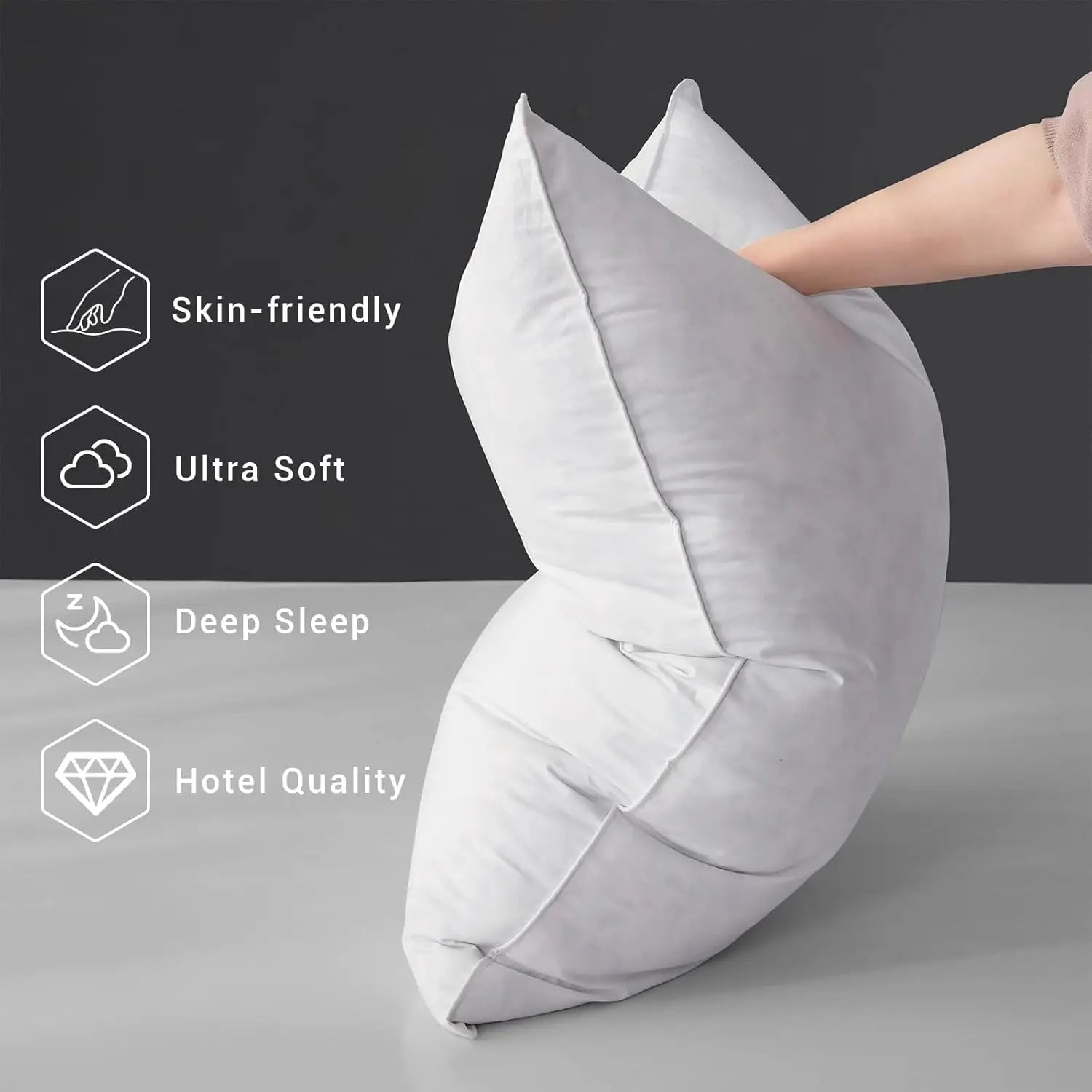 Duck Feathers and Down White Pillows