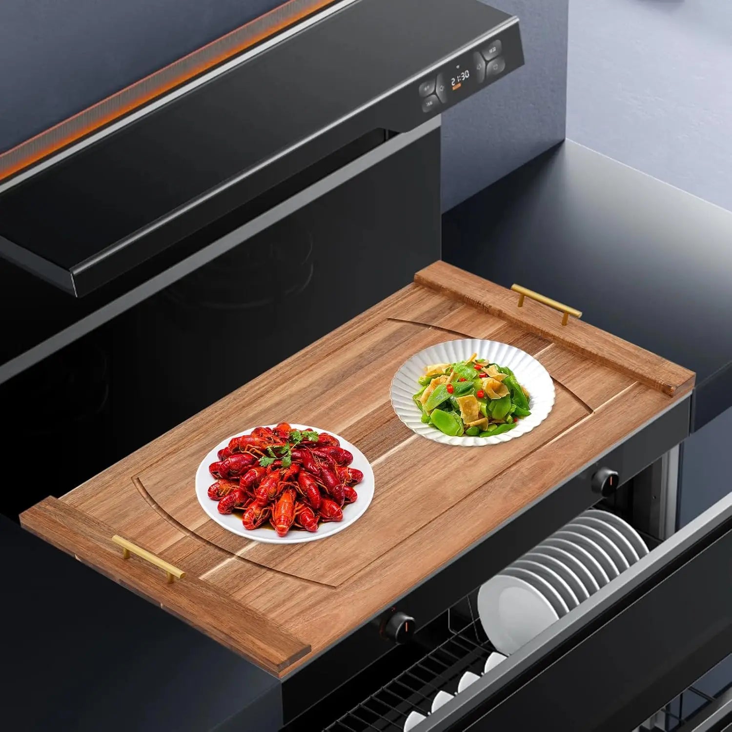 30"L X 22"W Log Color Wood Stove Top Cover with Handle