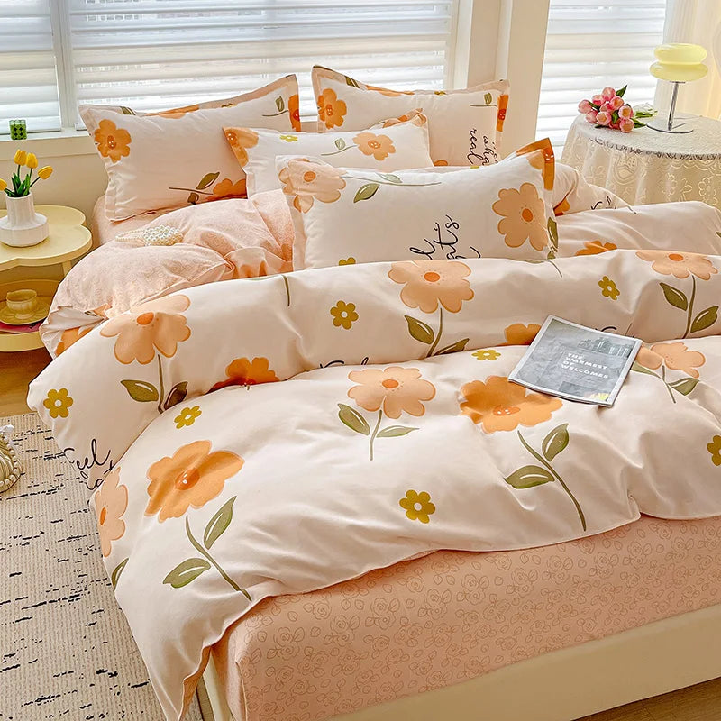 4pcs, 100% cotton bedding set