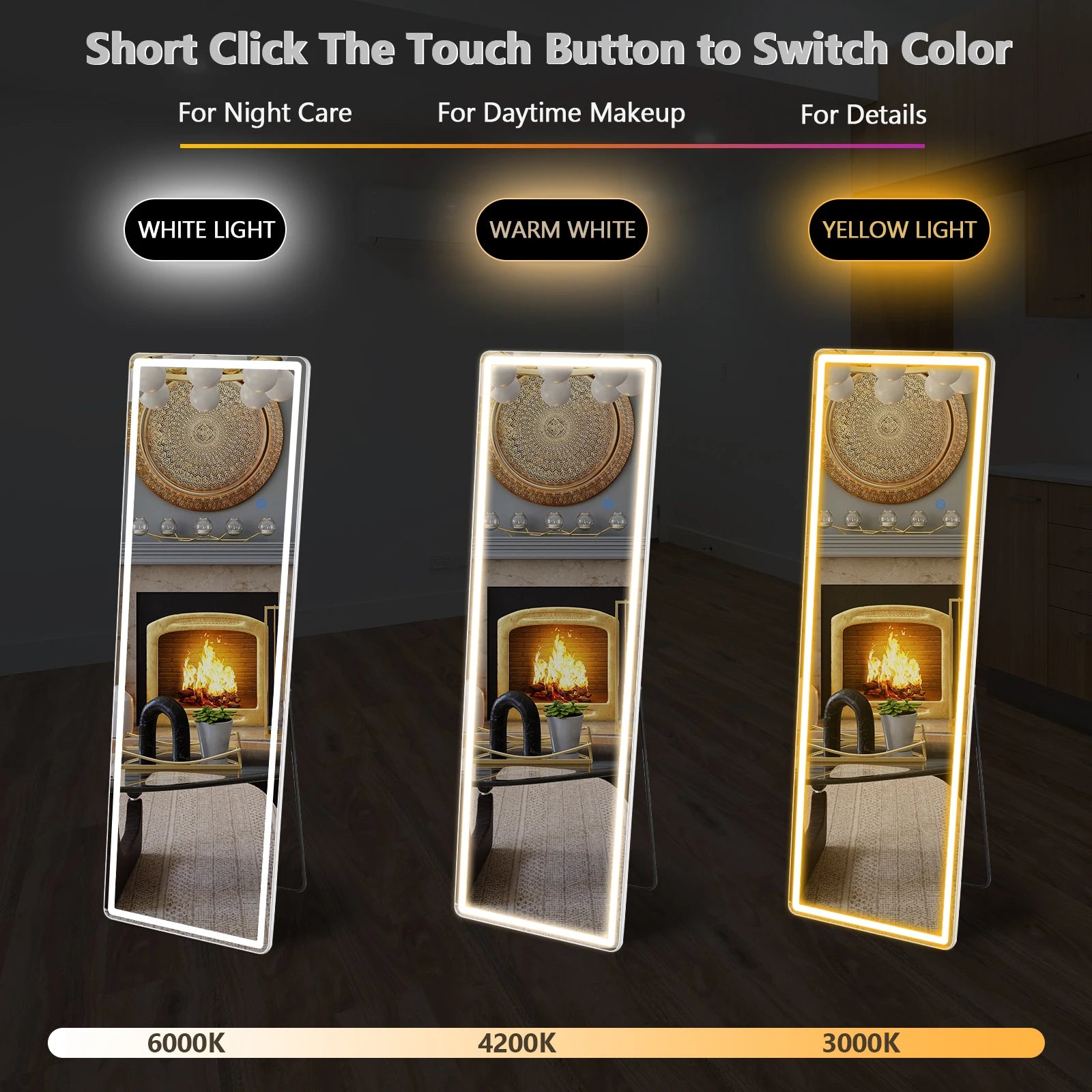 JHK Led 64"x21" Full Length Mirror