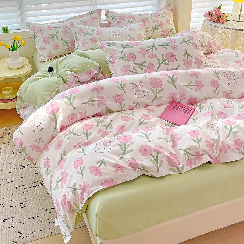 4pcs, 100% cotton bedding set