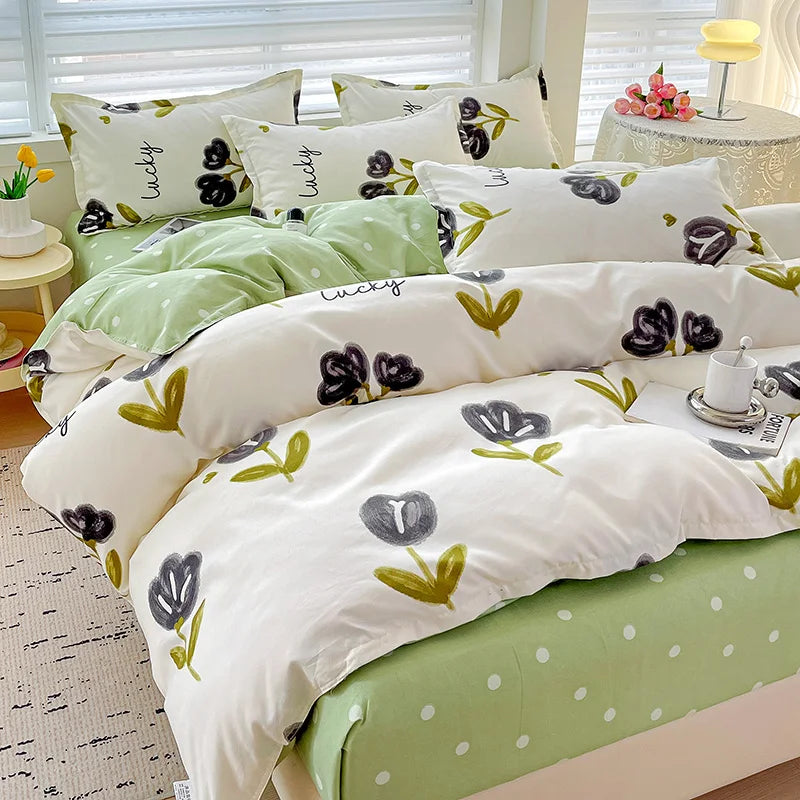 4pcs, 100% cotton bedding set