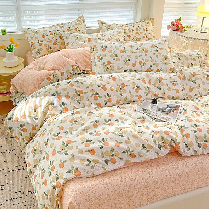 4pcs, 100% cotton bedding set