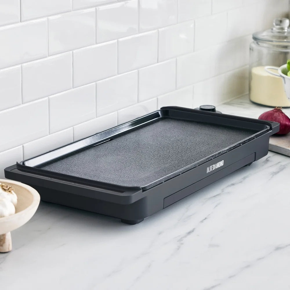 XL Electric Ceramic Nonstick Griddle with Warming Tray