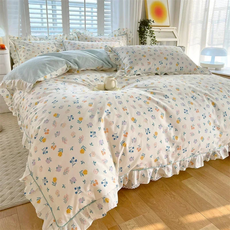 New Ruffles 100% Cotton Duvet Cover Set or Single Duvet Covers