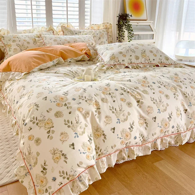 New Ruffles 100% Cotton Duvet Cover Set or Single Duvet Covers