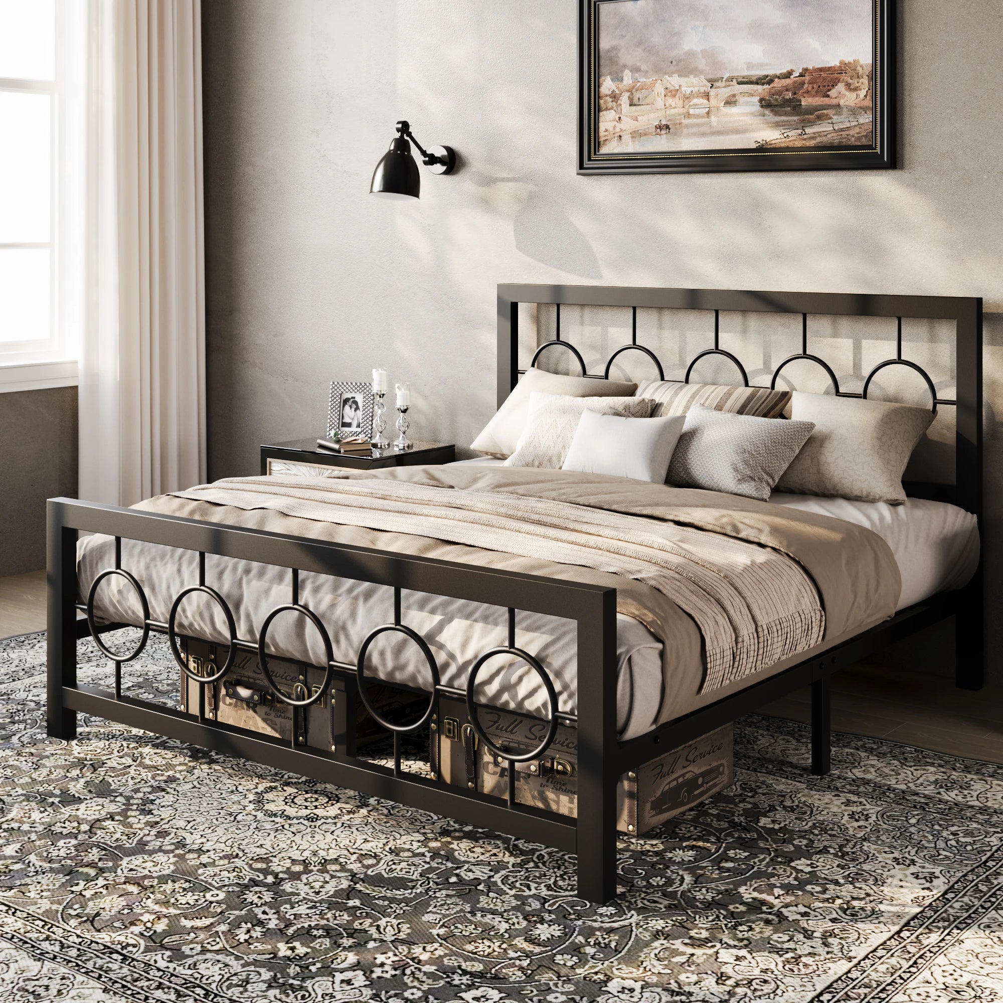 HOOMIC Metal Platform Bed Frame