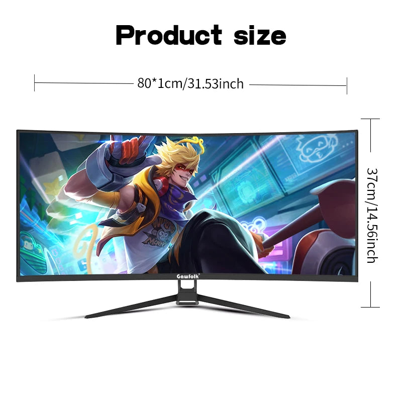 Gawfolk Monitor 34'' 144Hz Bandfish Screen Curved