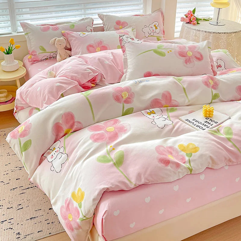 4pcs, 100% cotton bedding set