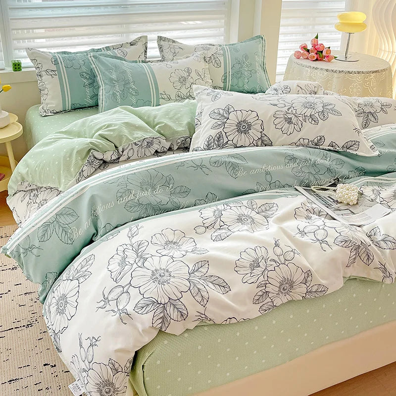 4pcs, 100% cotton bedding set