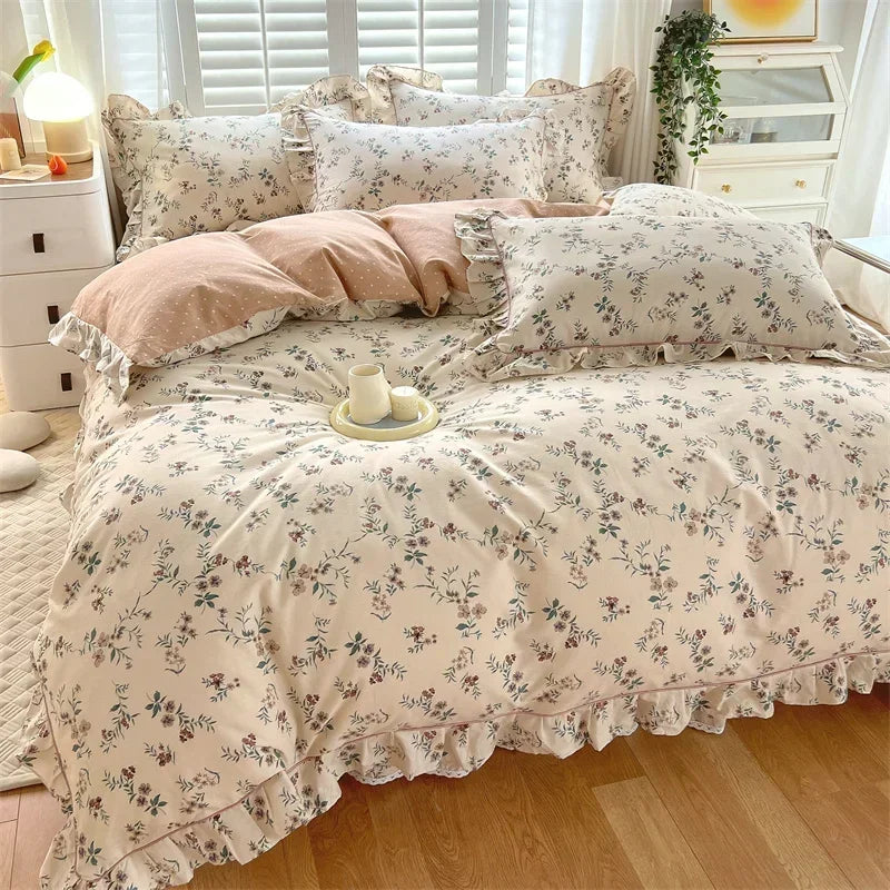 New Ruffles 100% Cotton Duvet Cover Set or Single Duvet Covers