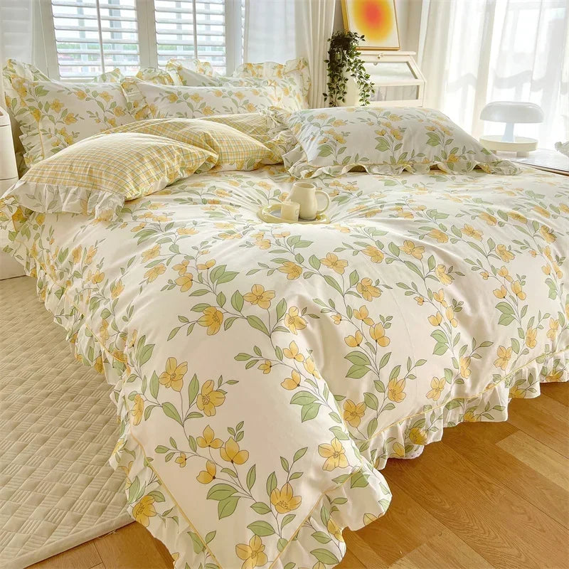 New Ruffles 100% Cotton Duvet Cover Set or Single Duvet Covers