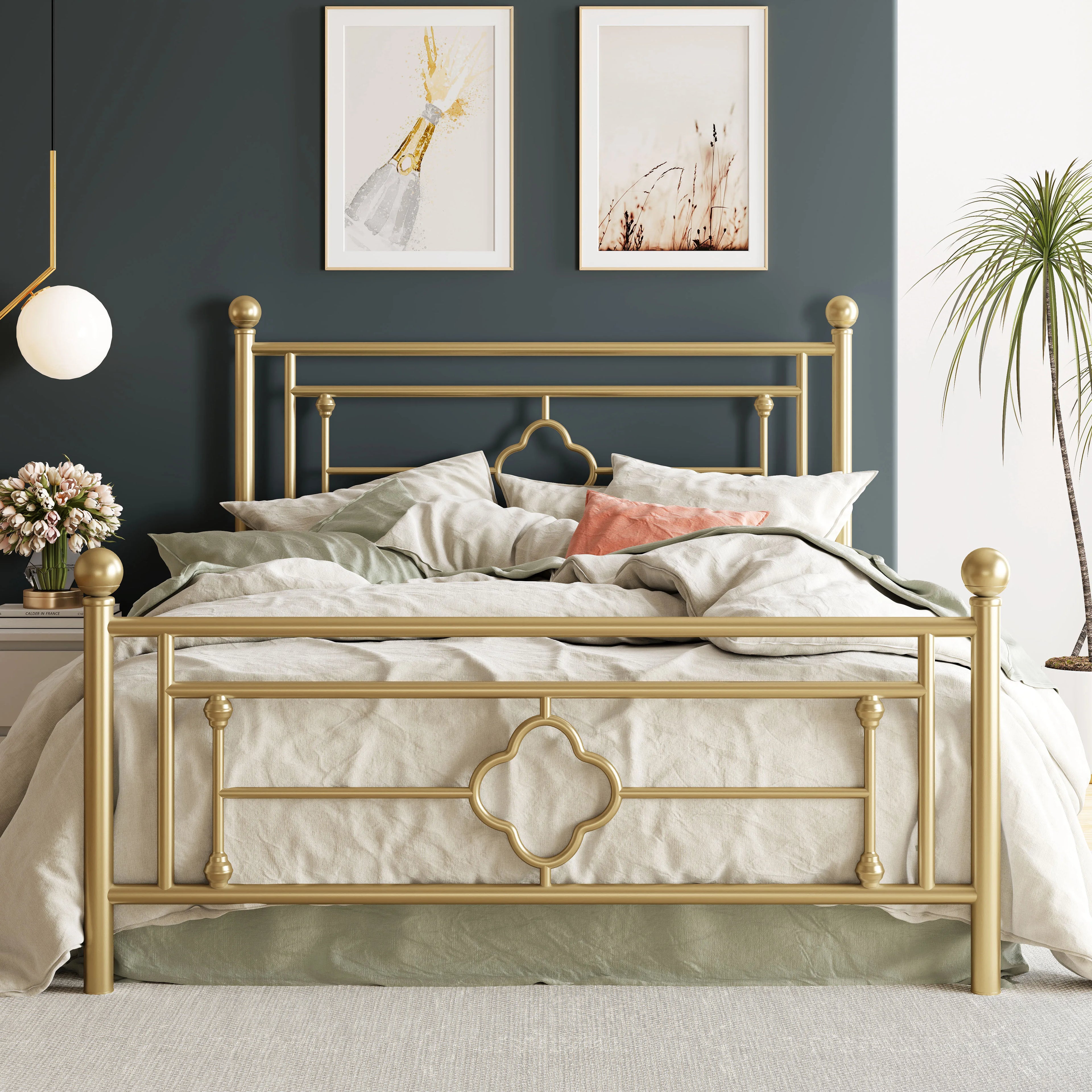 HOOMIC 14 Inch Metal Platform Bed Frame
