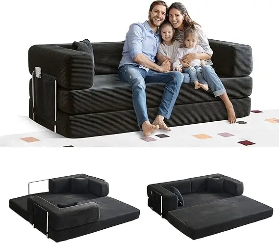 King Size Fold Out Corduroy Sofa Bed