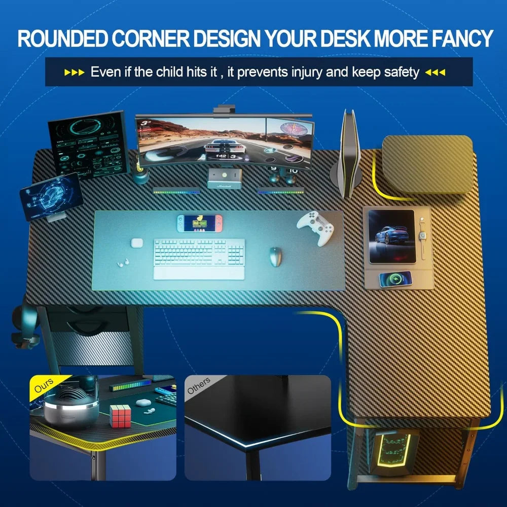 "Gaming Desk with Drawers,