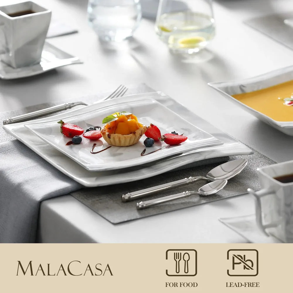 MALACASA FLORA Marble Porcelain Dinnerware