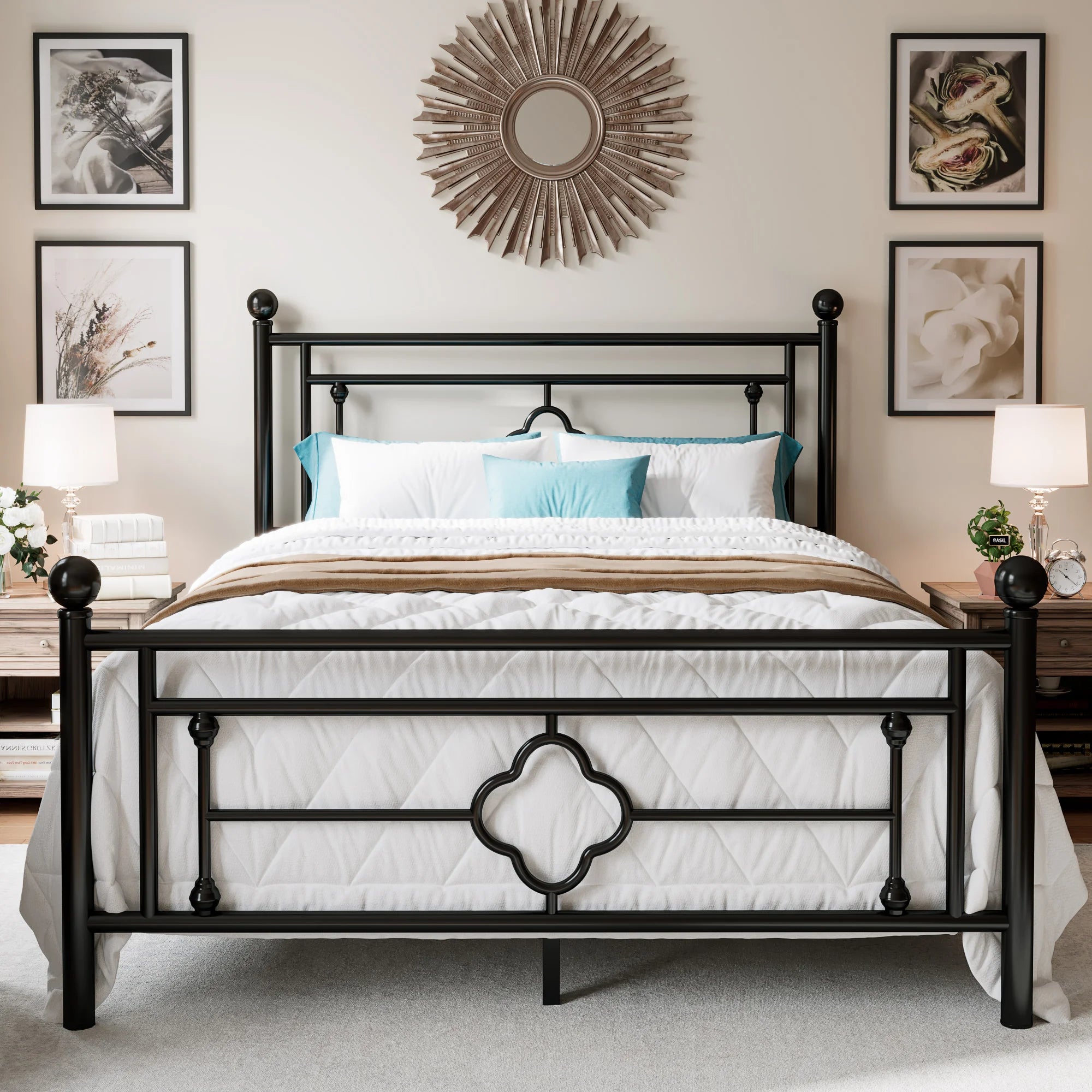 HOOMIC 14 Inch Metal Platform Bed Frame