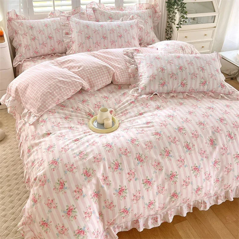 New Ruffles 100% Cotton Duvet Cover Set or Single Duvet Covers