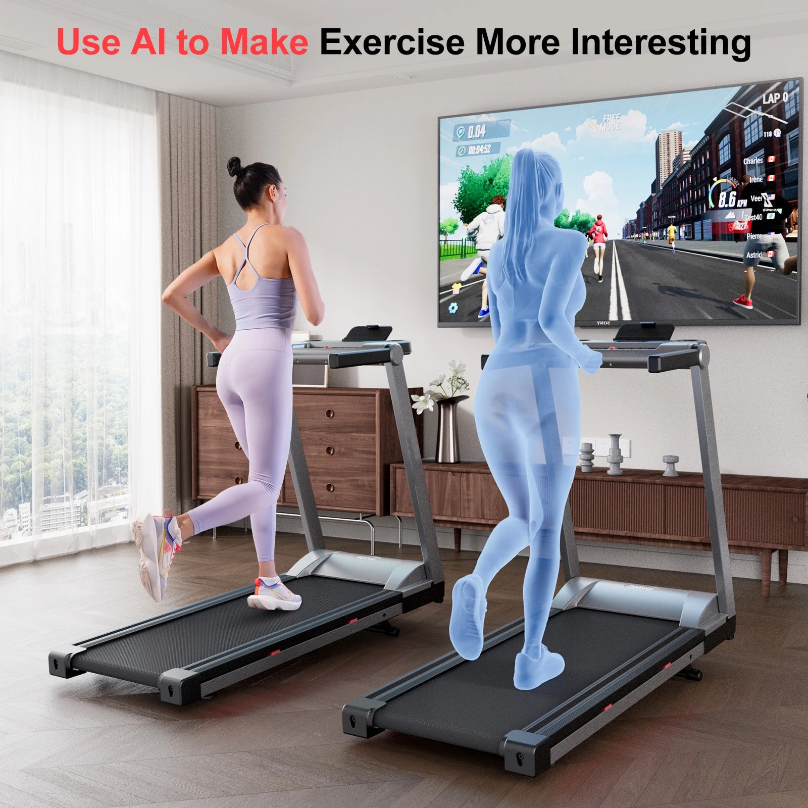 3.5HP Foldable Incline Home Treadmill