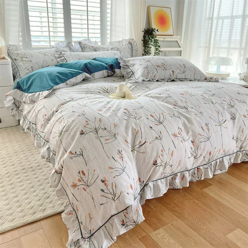 New Ruffles 100% Cotton Duvet Cover Set or Single Duvet Covers