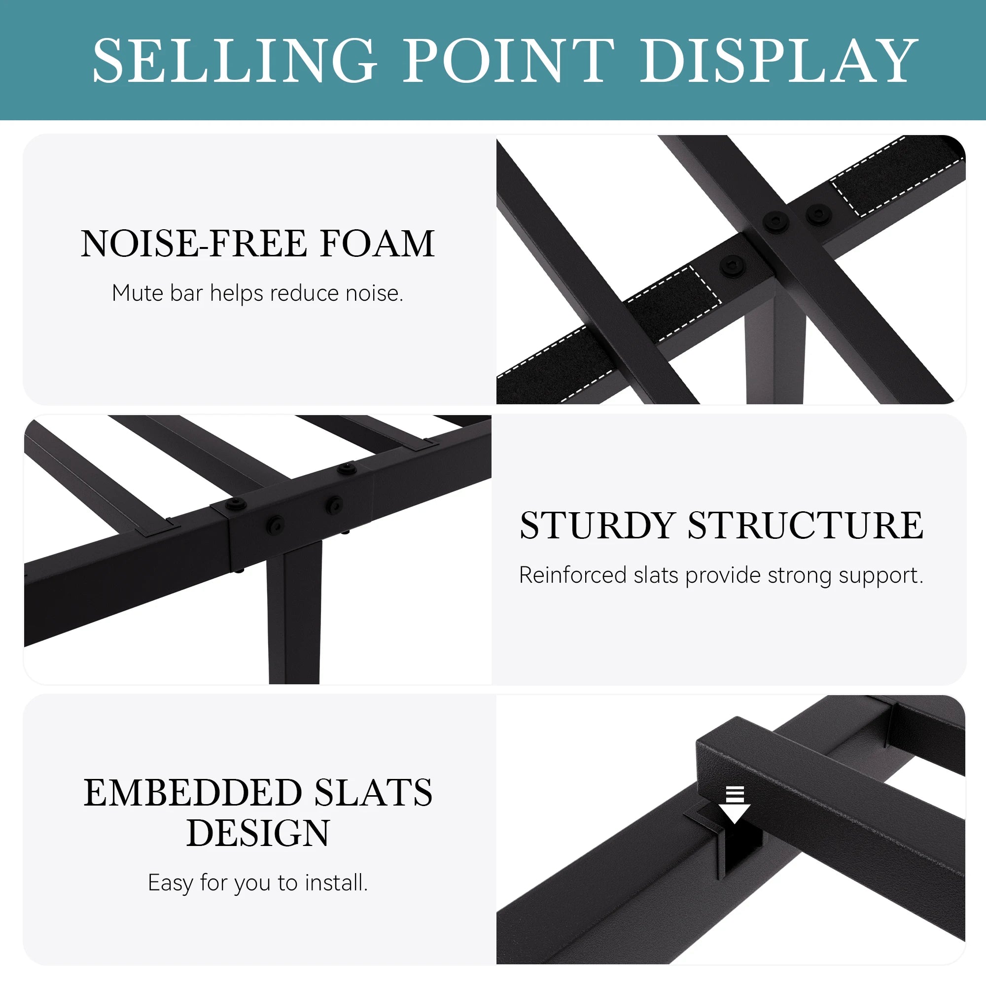 HOOMIC Metal Platform Bed Frame