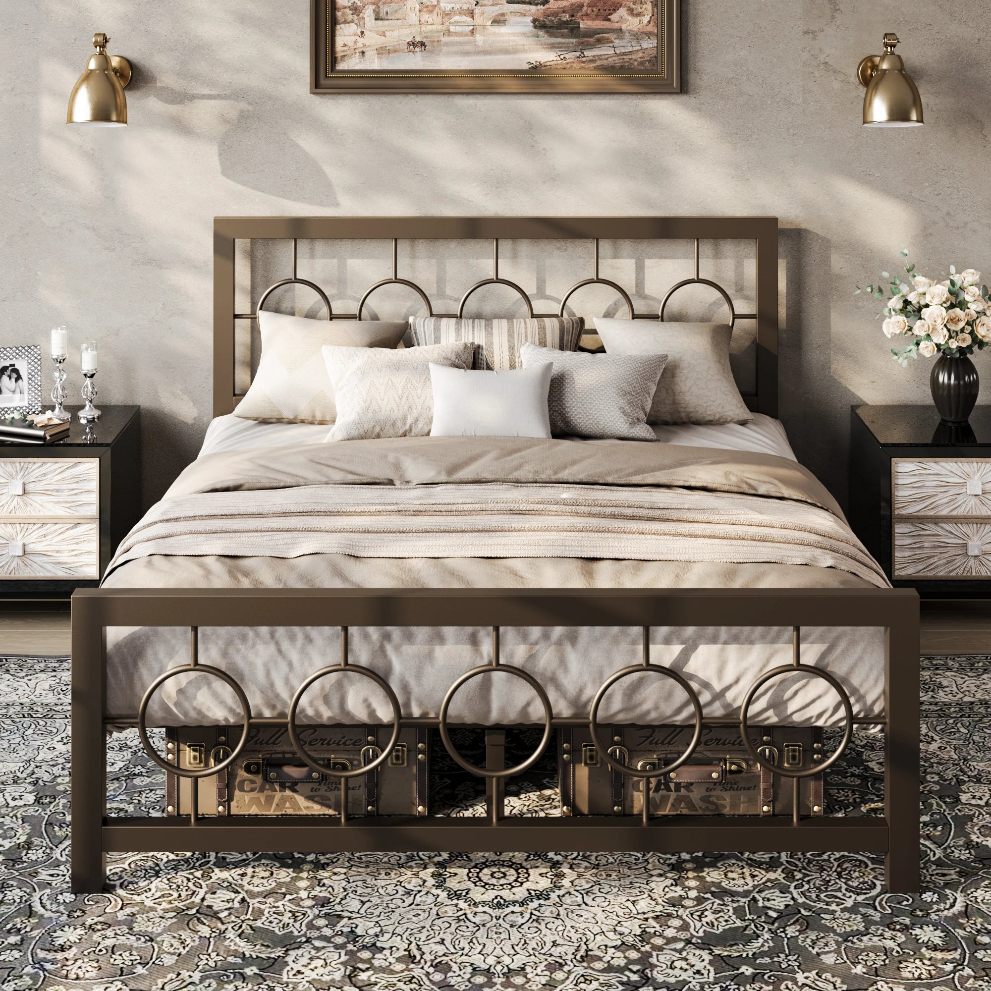 HOOMIC Metal Platform Bed Frame