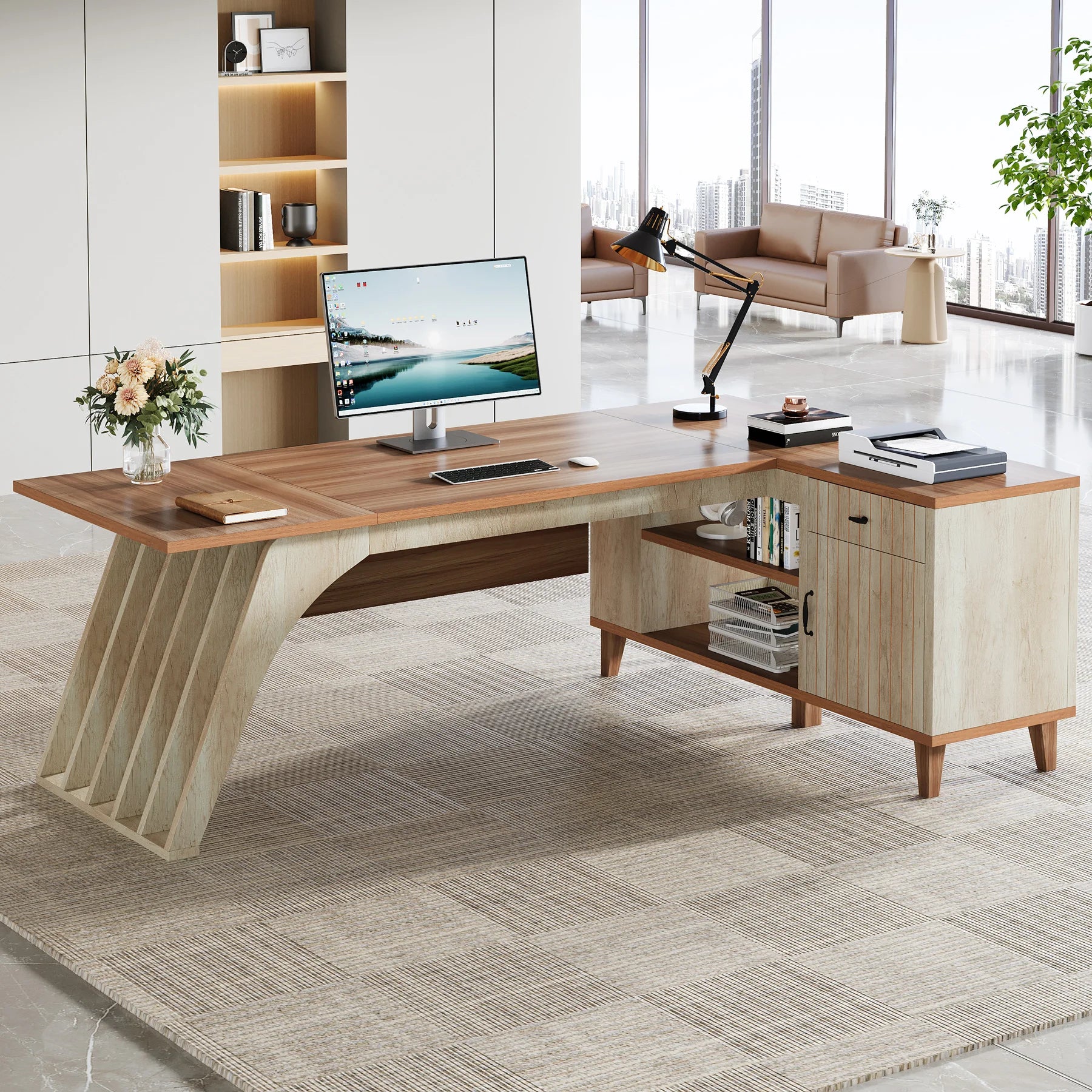 Tribesigns 78" Large L-Shaped Executive Desk