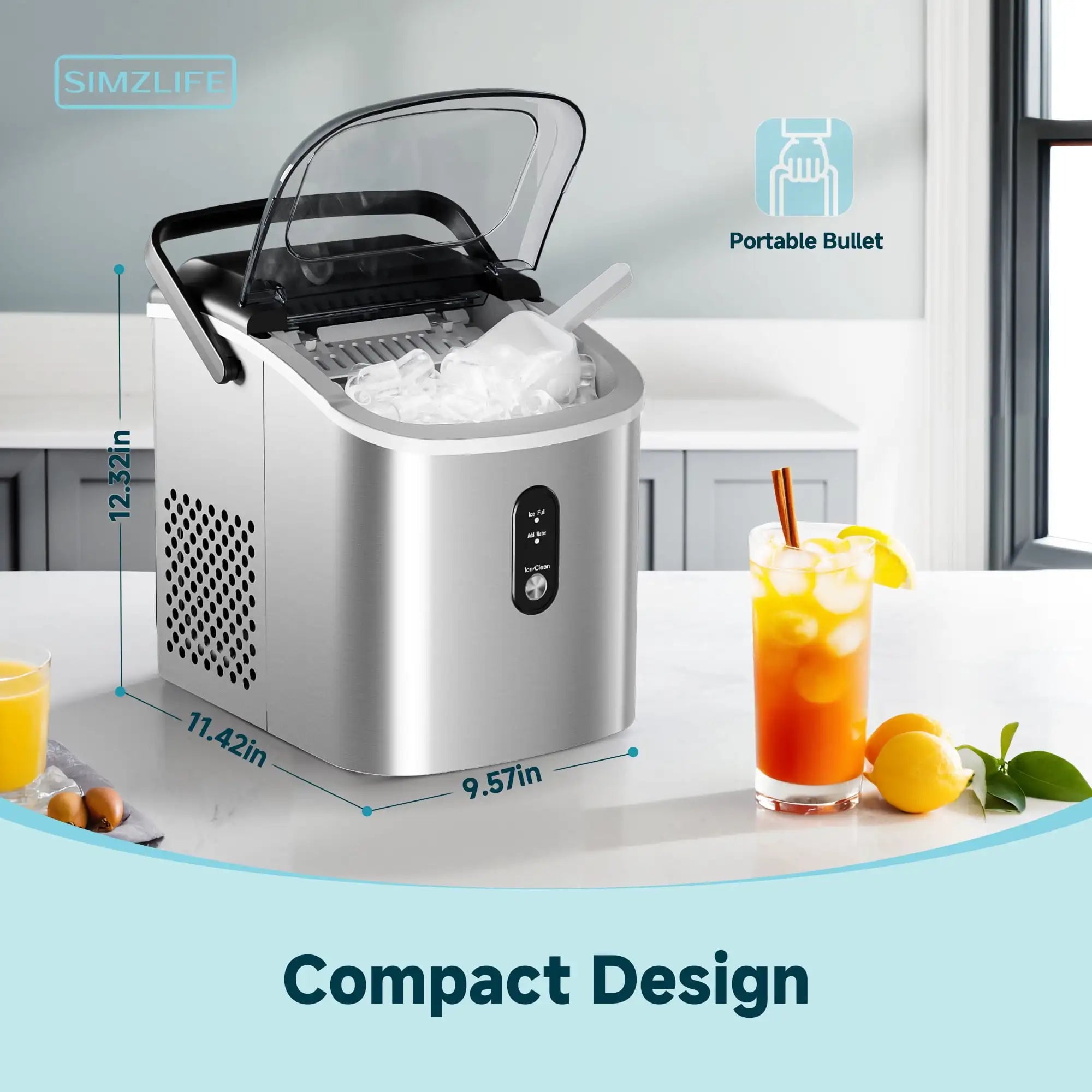 Simzlife Countertop Ice Maker with Handle
