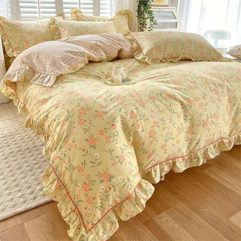 New Ruffles 100% Cotton Duvet Cover Set or Single Duvet Covers