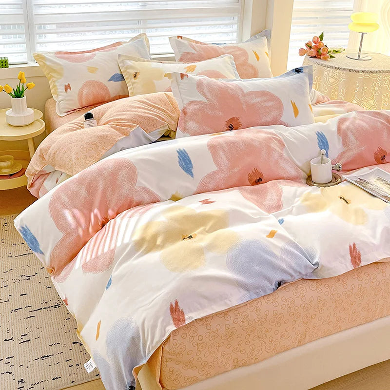 4pcs, 100% cotton bedding set