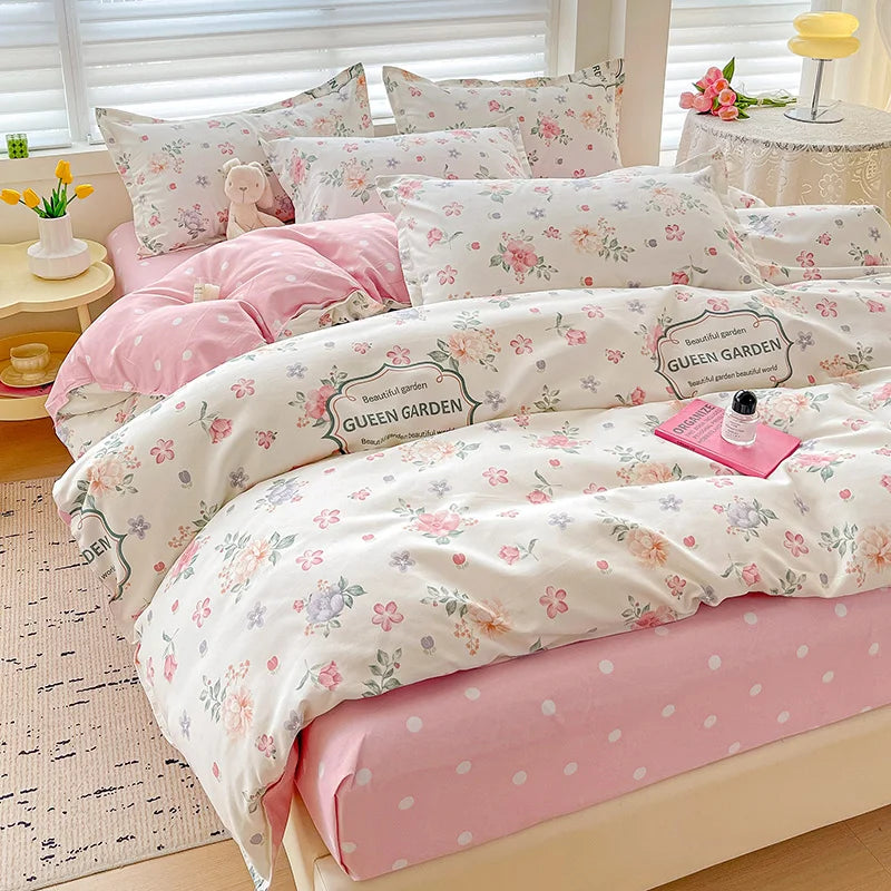 4pcs, 100% cotton bedding set