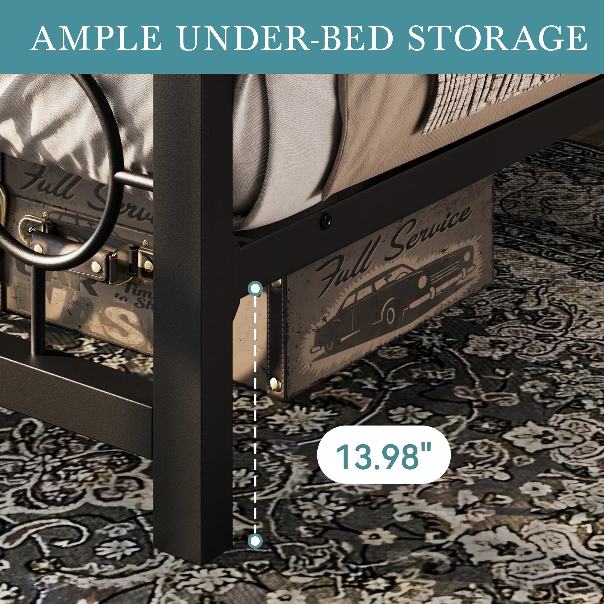 HOOMIC Metal Platform Bed Frame