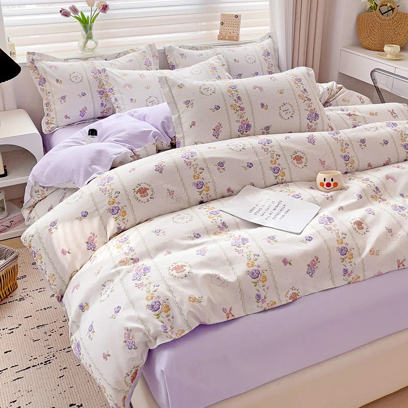 4pcs, 100% cotton bedding set
