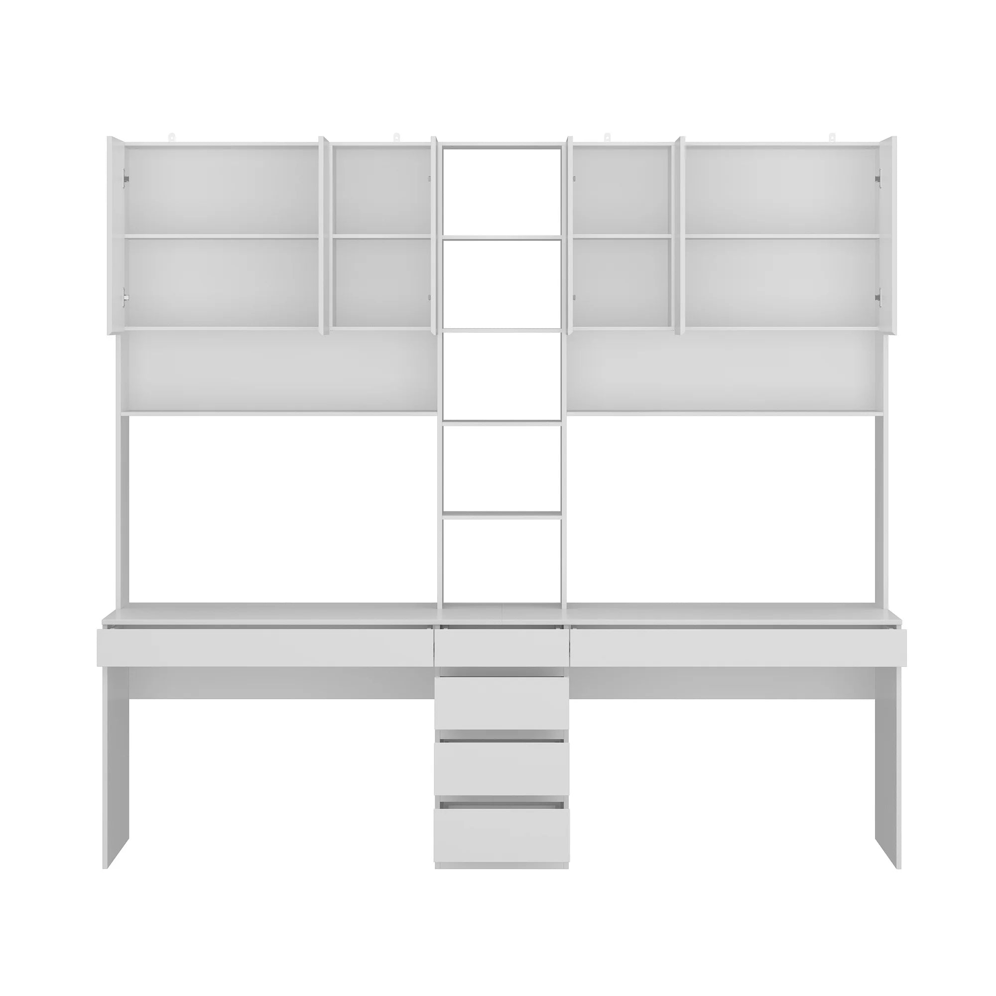 FUFU&GAGA Large Computer Desk with Bookshelves