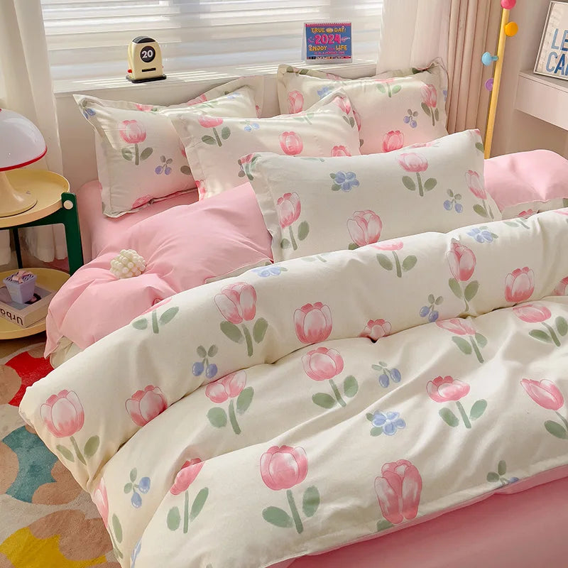 4pcs, 100% cotton bedding set
