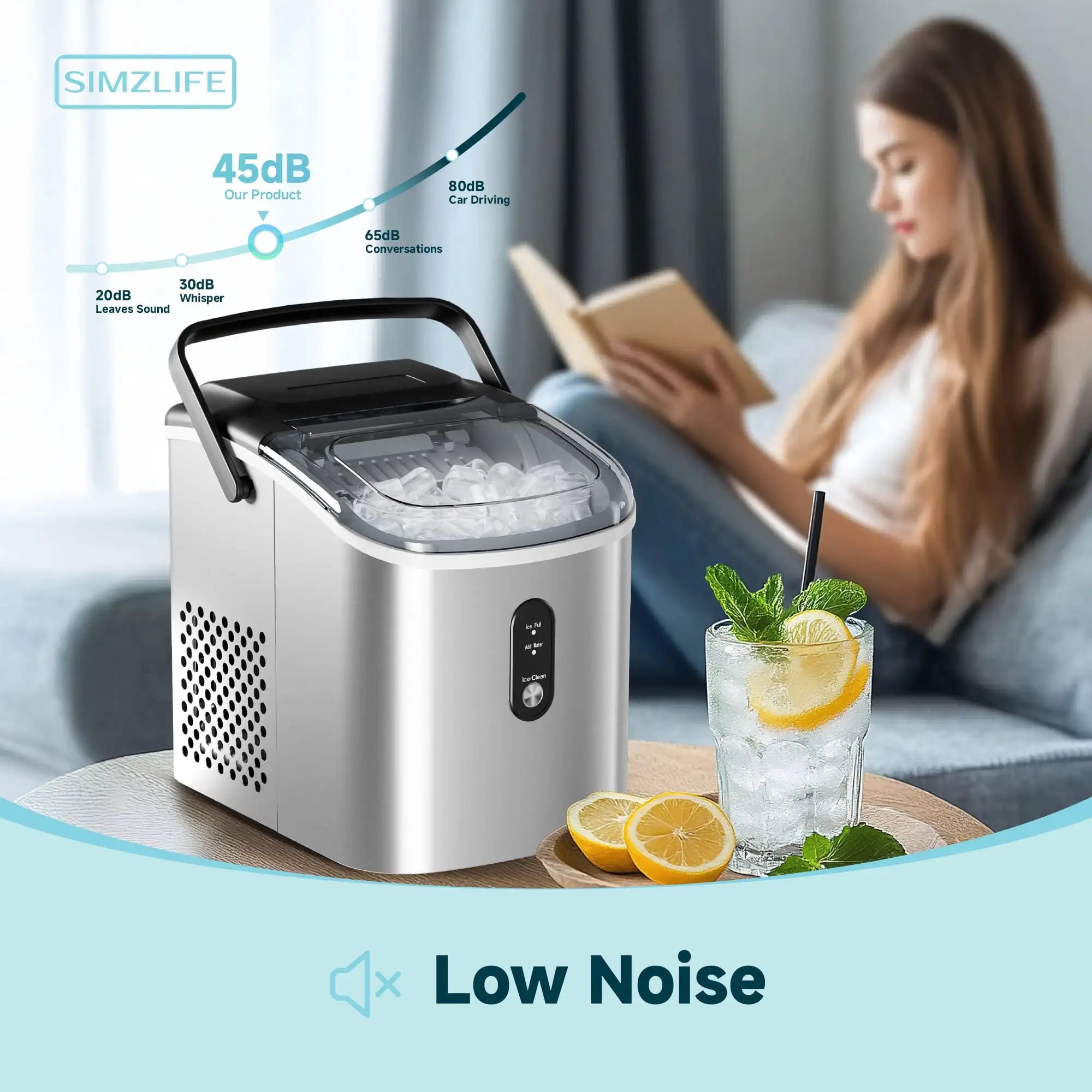 Simzlife Countertop Ice Maker with Handle