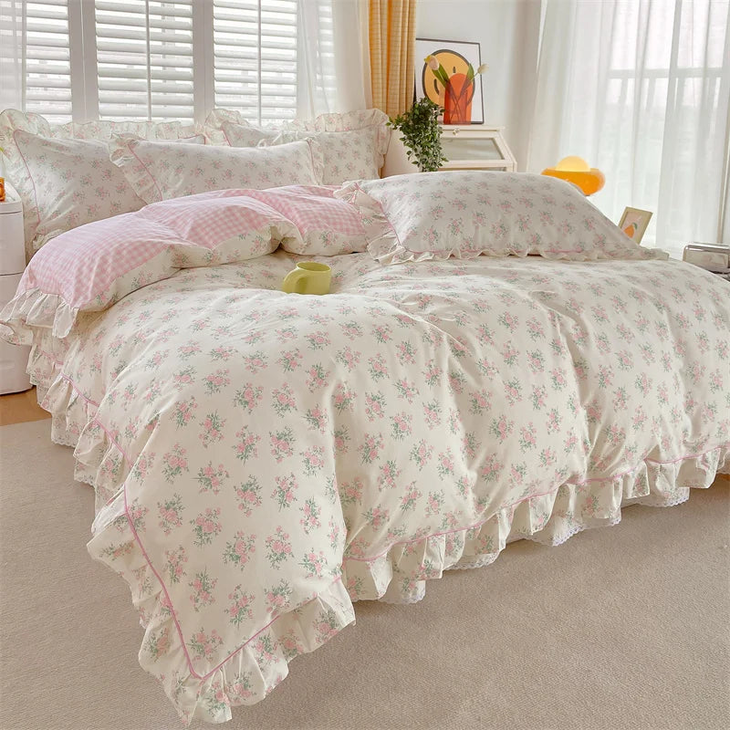 New Ruffles 100% Cotton Duvet Cover Set or Single Duvet Covers