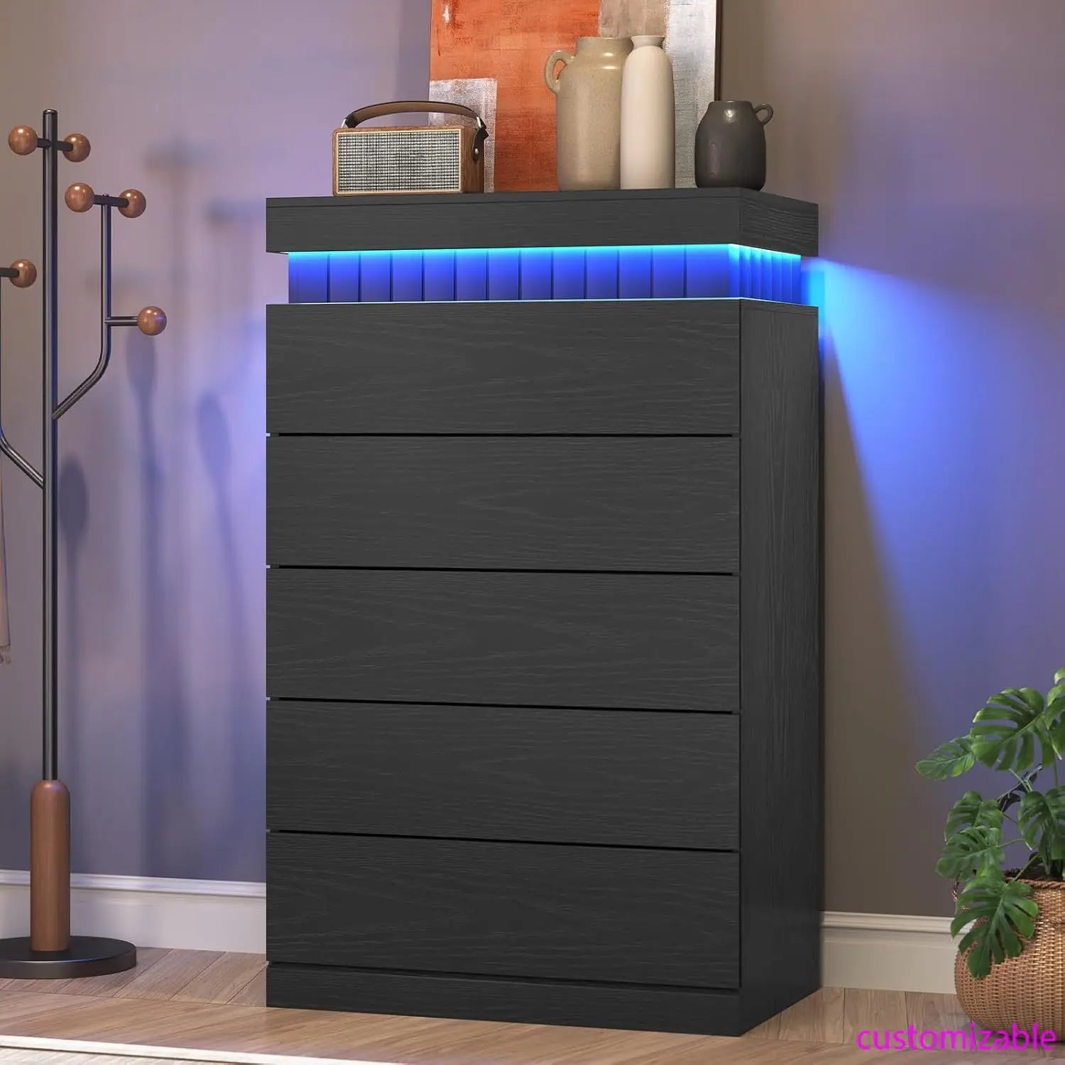 Tall Black Dresser for Bedroom