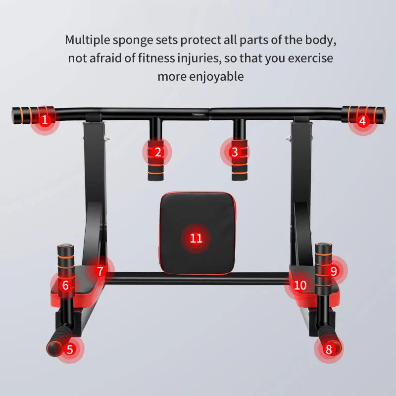 Multifunctional wall-mounted pull-up bar