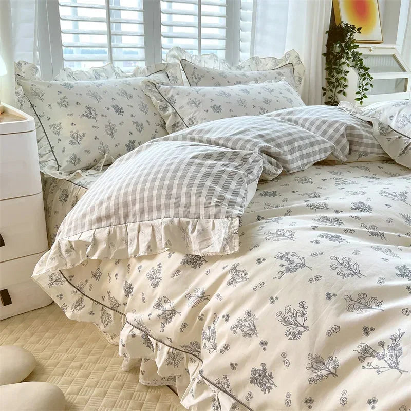New Ruffles 100% Cotton Duvet Cover Set or Single Duvet Covers