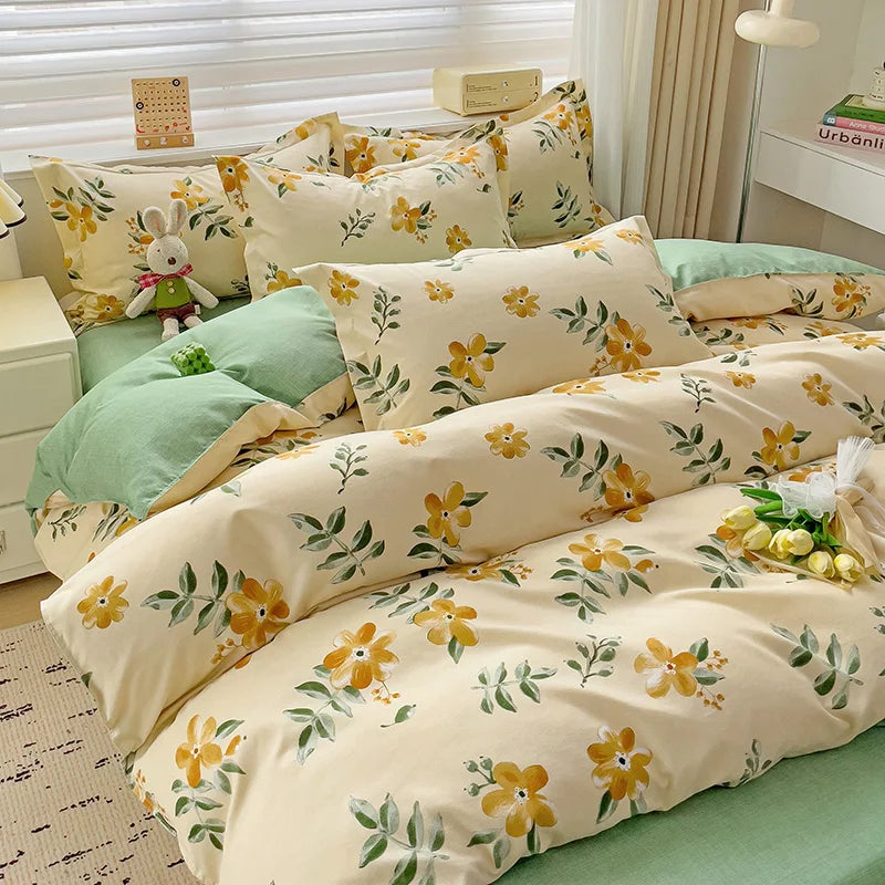 4pcs, 100% cotton bedding set