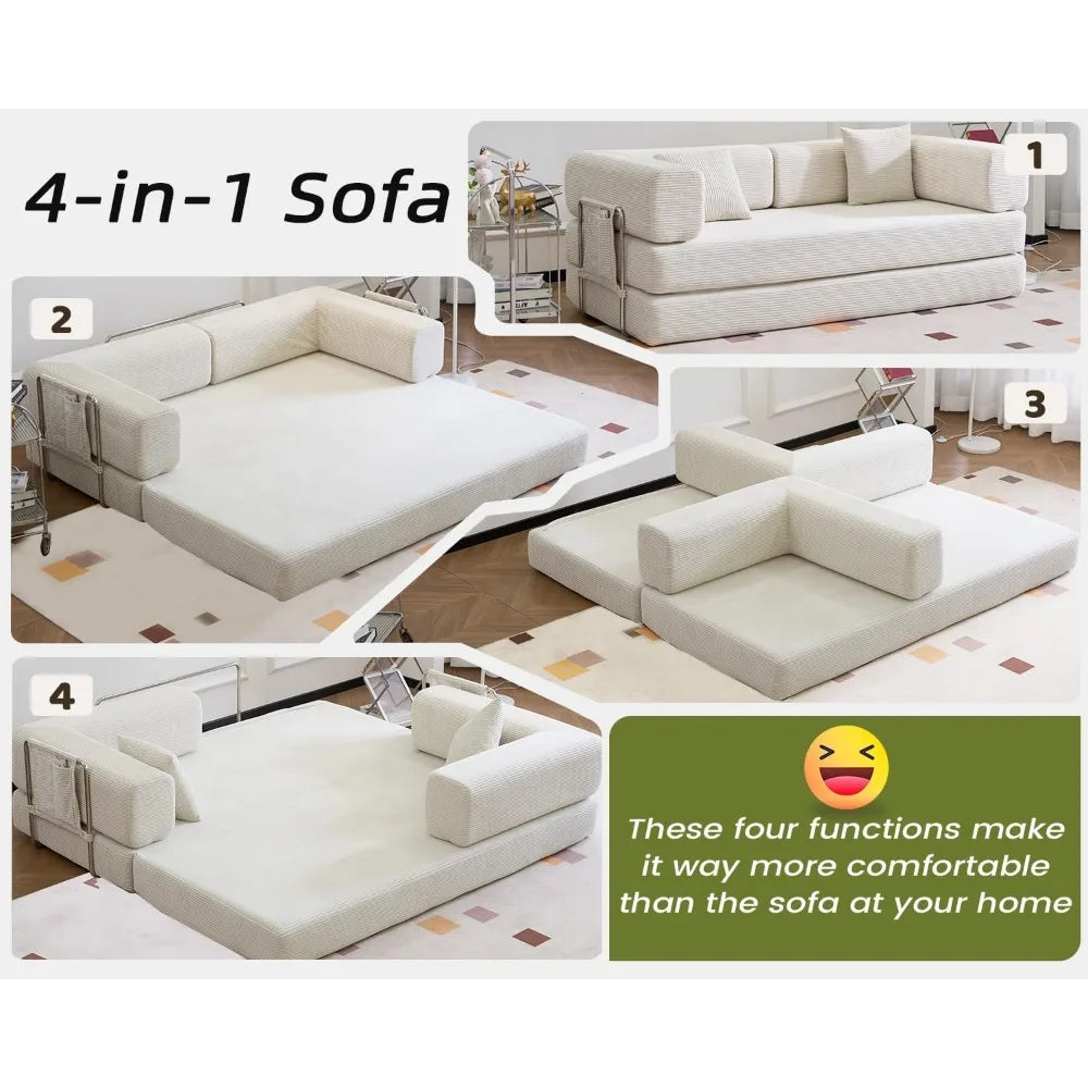King Size Fold Out Corduroy Sofa Bed