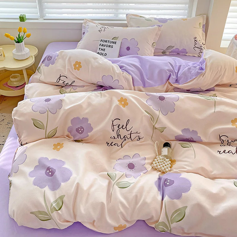 4pcs, 100% cotton bedding set