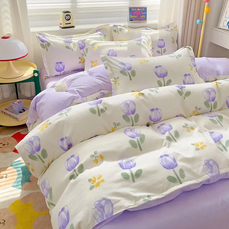 4pcs, 100% cotton bedding set