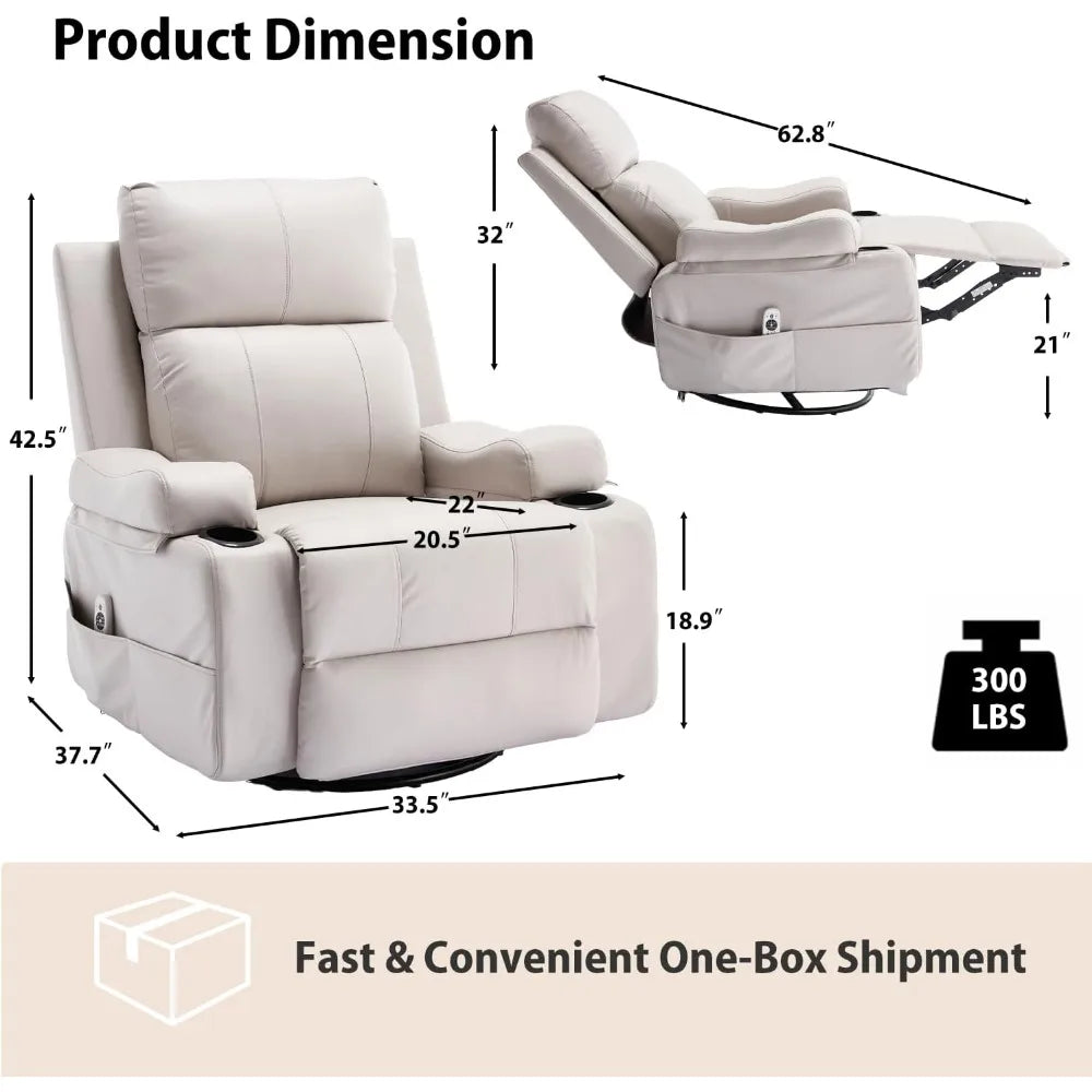 Overstuffed Electric Massage Recliner